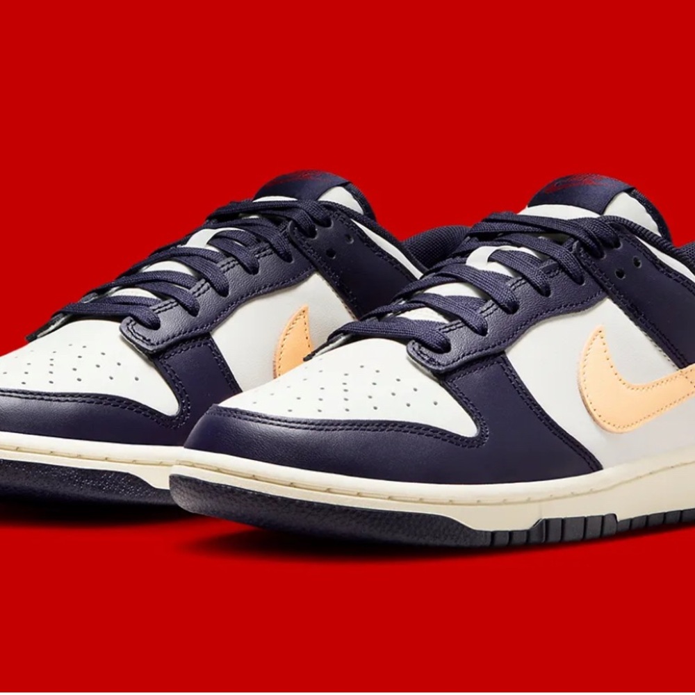 Nike Dunk Low Sneakers in Navy and Peach